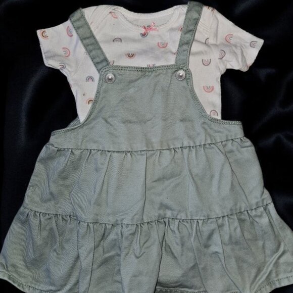 CARTERS Mix and Match Denim Jumper and Bodysuits Girls 18 months - Picture 2 of 7